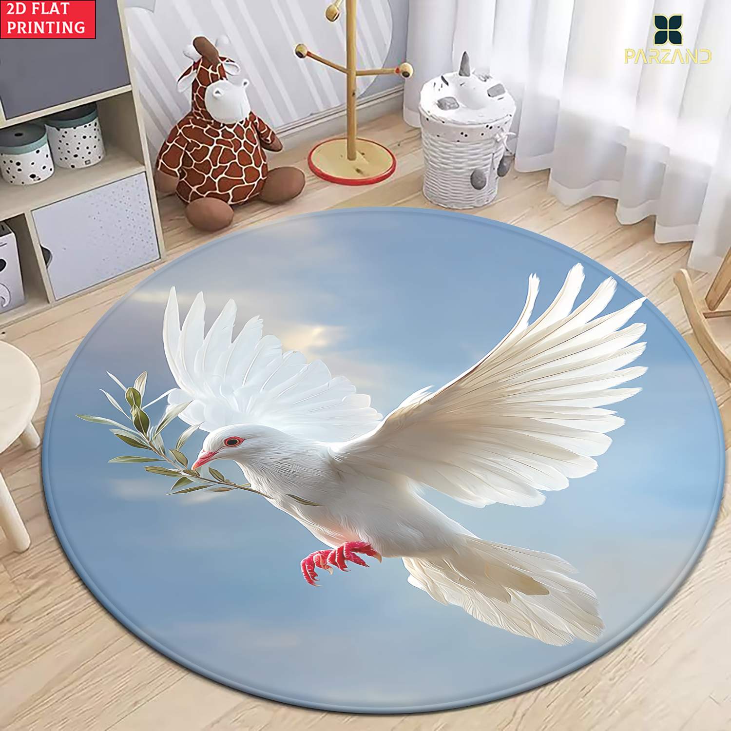 2d 플랫 1개 850gsm 흰색 비둘기 hd 프린트 원형 카펫, 주방 러그, 요가 매트, 미끄럼 방지 욕실 매트, 흡수성 워셔블 폴리에스터 러그 (욕실, 거실 현관, 캠핑 피크닉 러그, 야외 매트, 야외 러그 2d 플랫용)