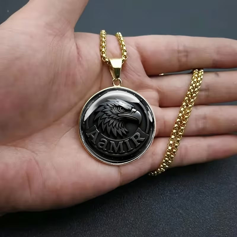 Men's Eagle Pattern Stainless Steel Necklace, Fashionable