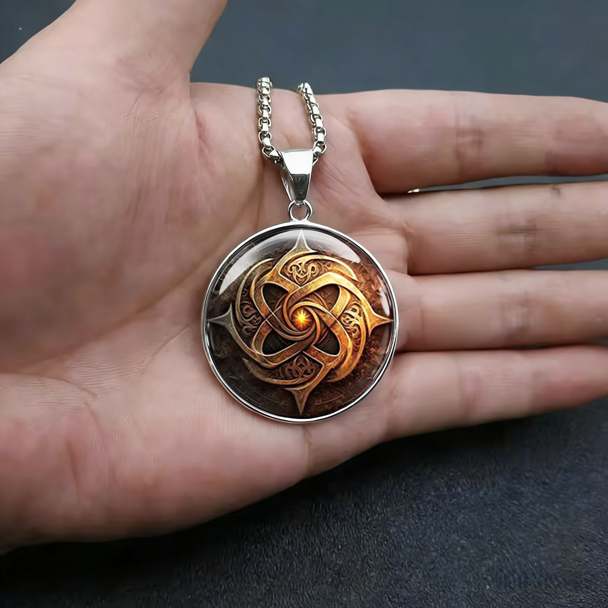 Men's Retro Totem Stainless Steel Necklace