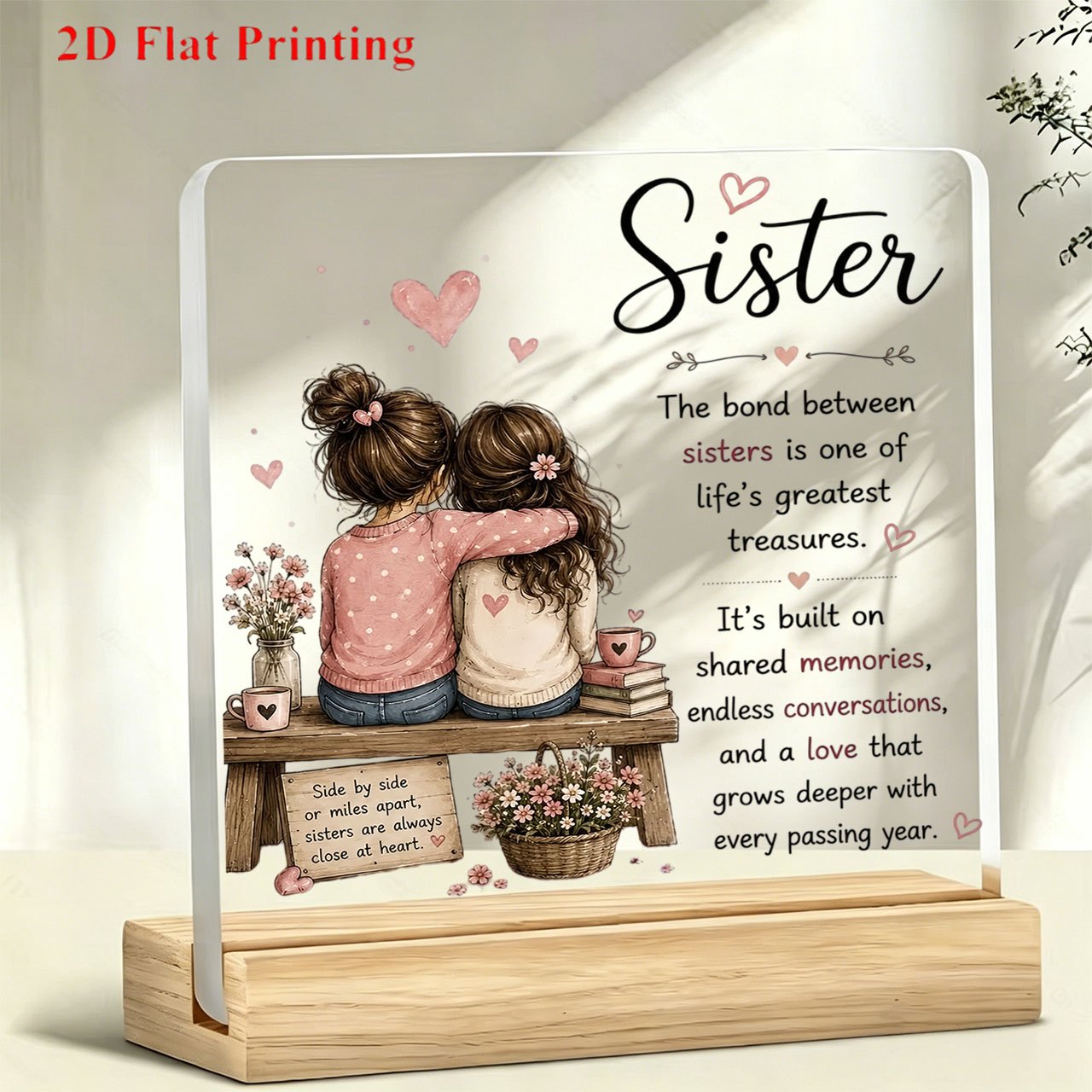 Sisters Heart Paperweight