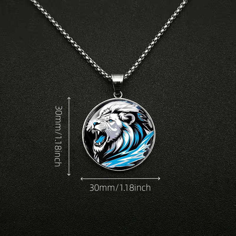 Majestic Roar Lion Pattern Stainless Steel Necklace