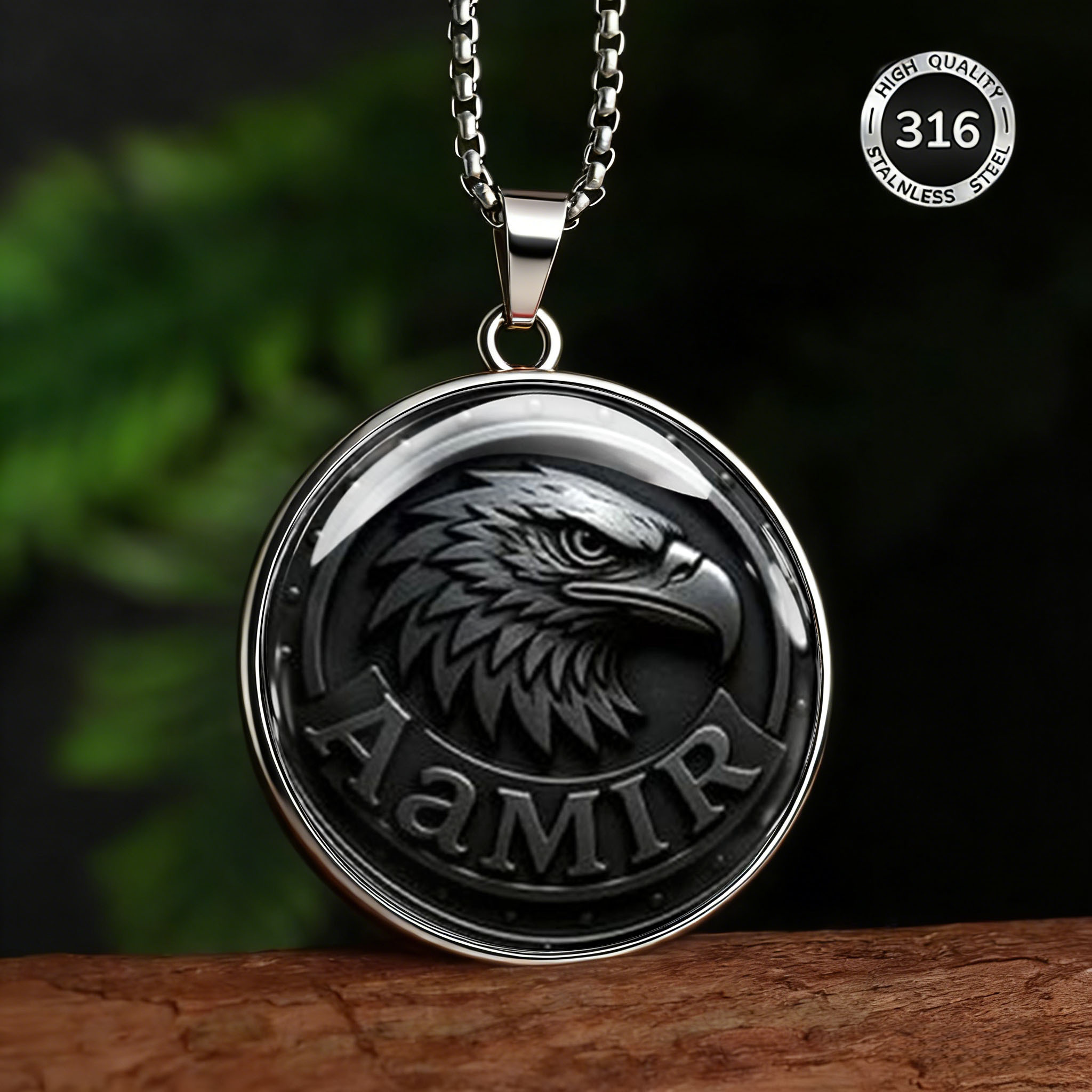 Men's Eagle Pattern Stainless Steel Necklace, Fashionable