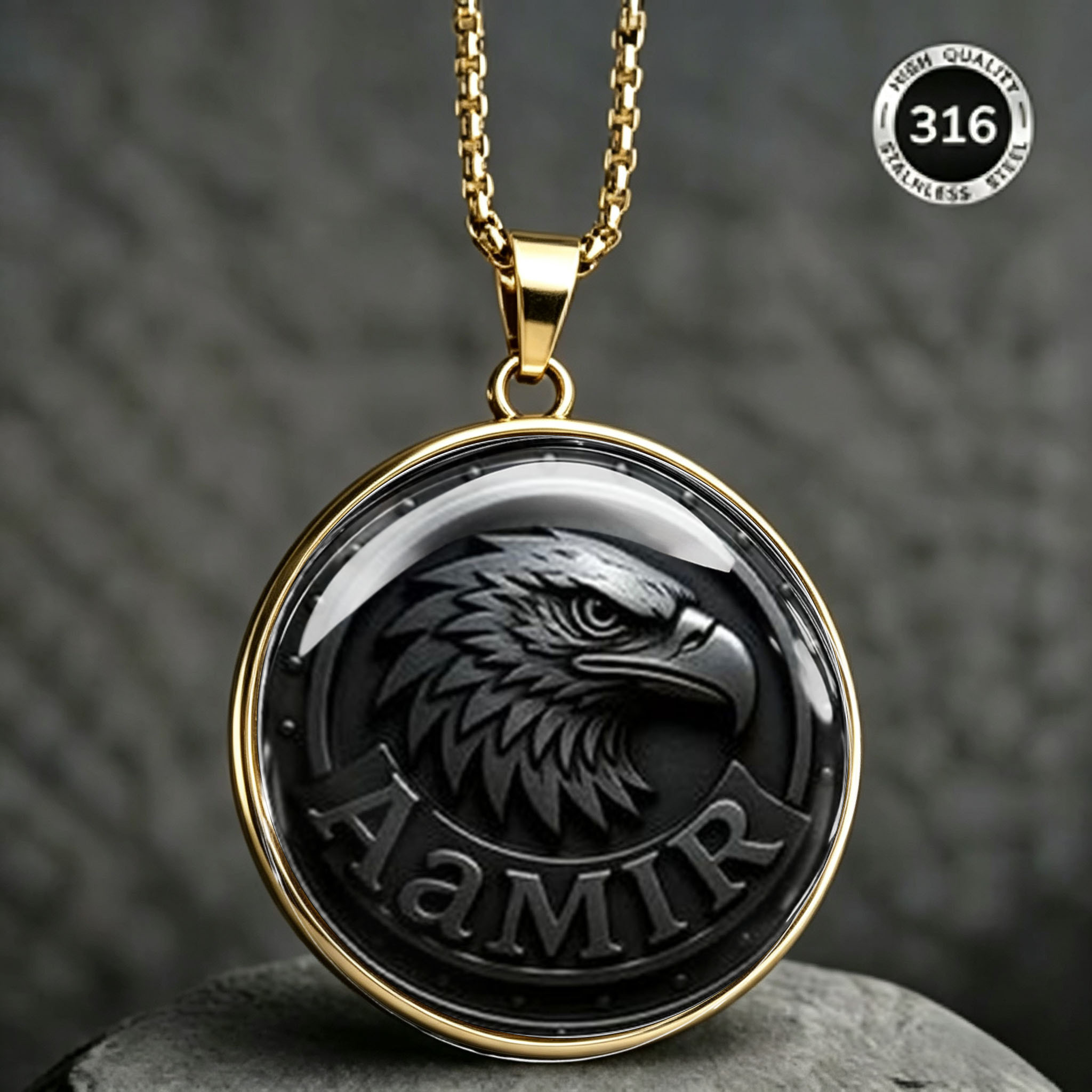 Men's Eagle Pattern Stainless Steel Necklace, Fashionable