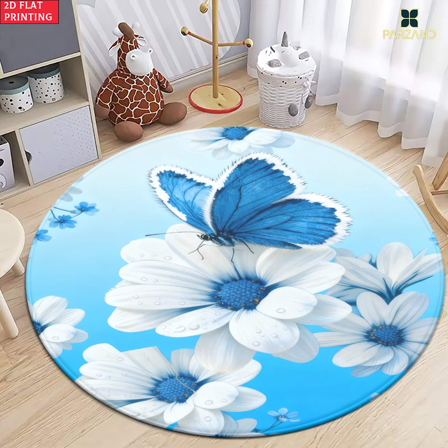 2d flat 1pc 850gsm   and white daisies hd printed round carpet kitchen rugs yoga mat non slip bathroom mats absorbent washable polyester rug for bathroom living room entrance camping picnic rugs outdoor mat outdoor rug