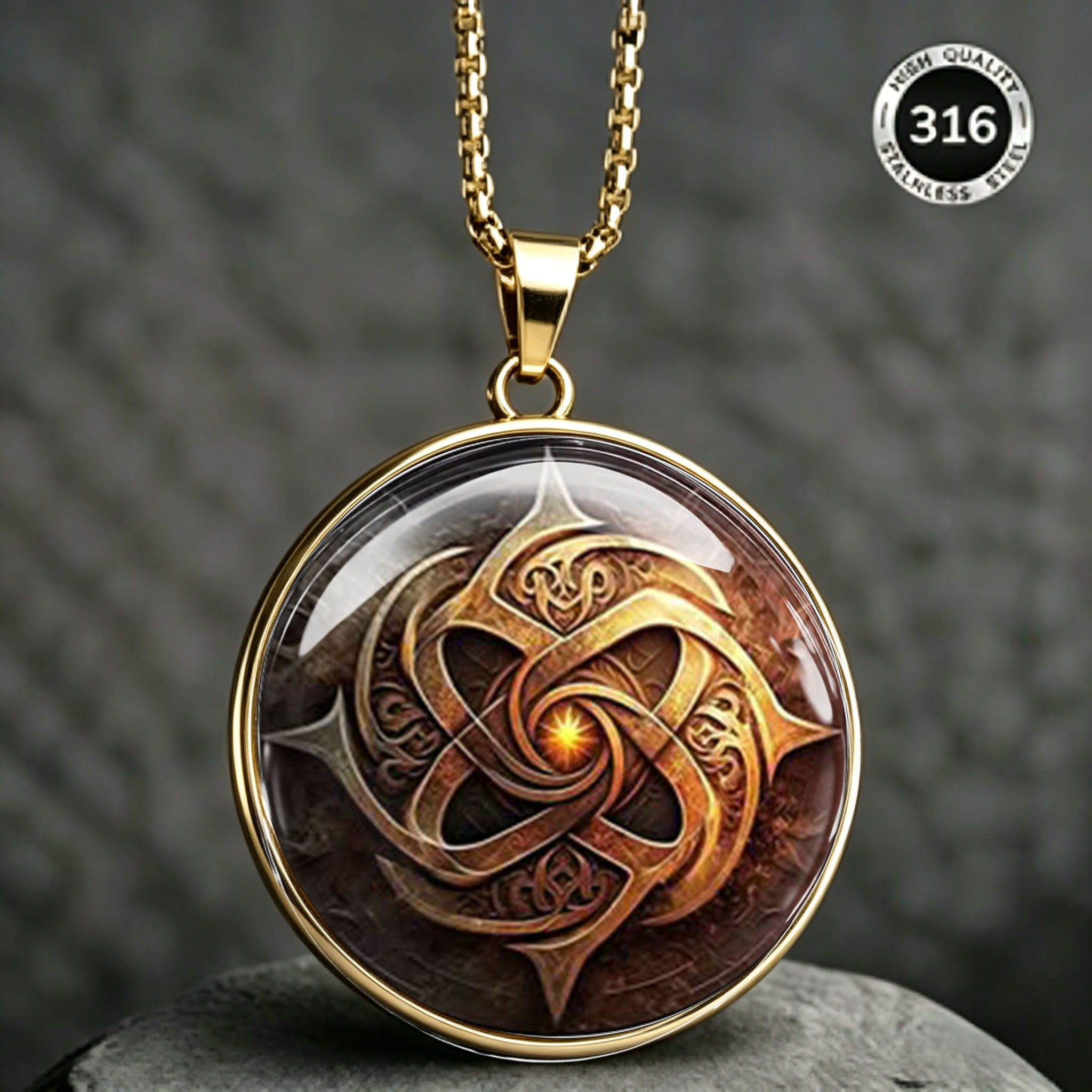 Men's Retro Totem Stainless Steel Necklace