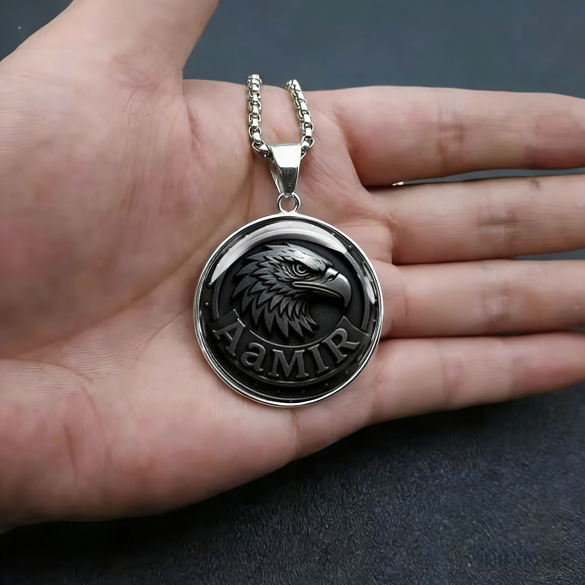 Men's Eagle Pattern Stainless Steel Necklace, Fashionable