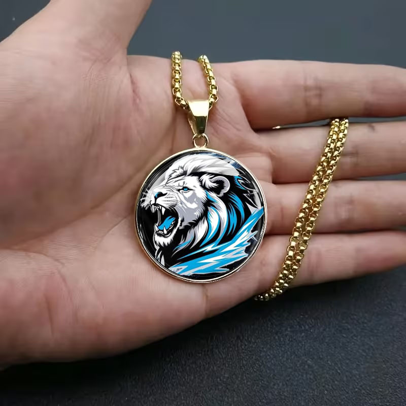 Majestic Roar Lion Pattern Stainless Steel Necklace