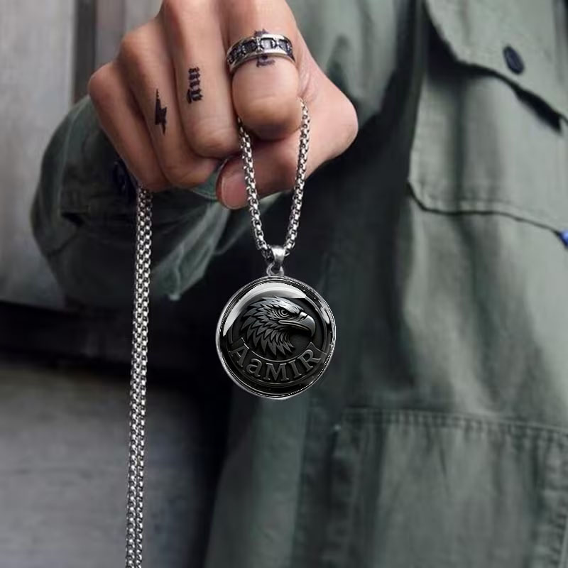 Men's Eagle Pattern Stainless Steel Necklace, Fashionable