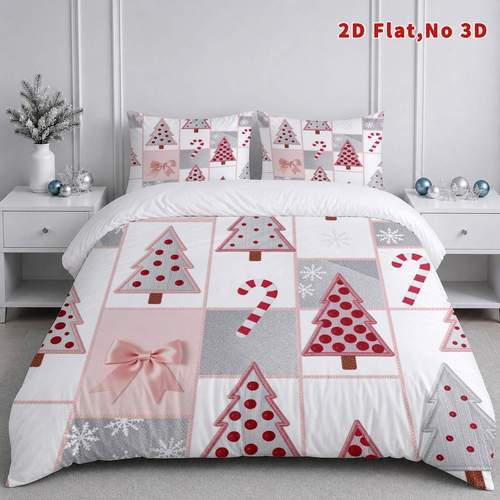 Artikelbild latacaca 2d flaches festliches bettbezug-set, erhältlich winter-weihnachts-vollausgabe, für alle jahreszeiten , für schlafzimmer, gästezimmer, alle altersgruppen geschlechter, bettwäsche-set mit 2/3 teilen, 1 bettbezug, 1/2 kissenbezüge, ohne füllung, raumdeko, 2d flach