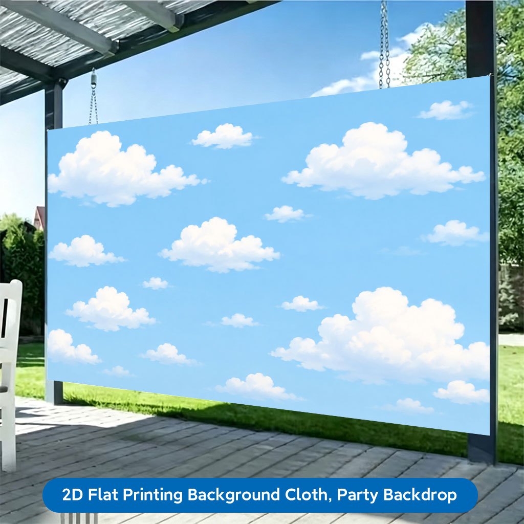Blue Sky with White Clouds Background Cloth Banner