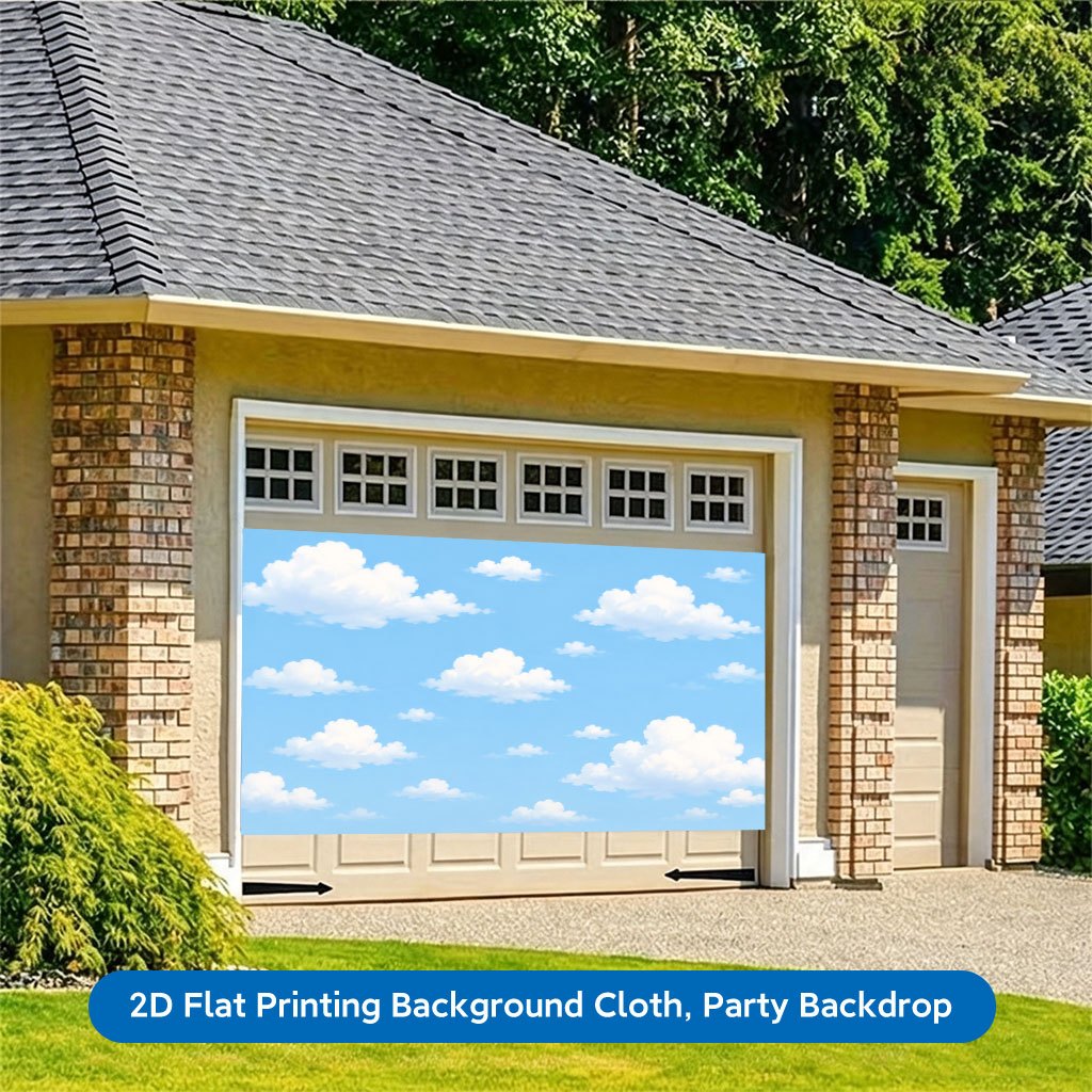 Blue Sky with White Clouds Background Cloth Banner