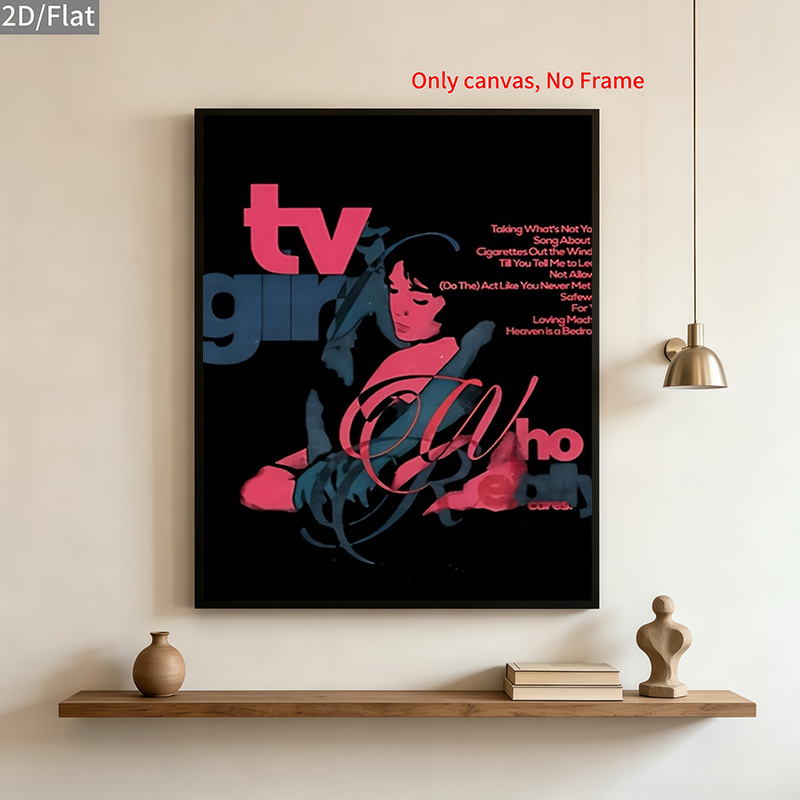 TEMU 2d Flat, 2d Flat, [2d Flat] 2d Flat 2d_flat Hard Tube Packaging_ 1pc Girl Art Canvas Printed Poster, Modern Wall Art Decorative Painting, Home,