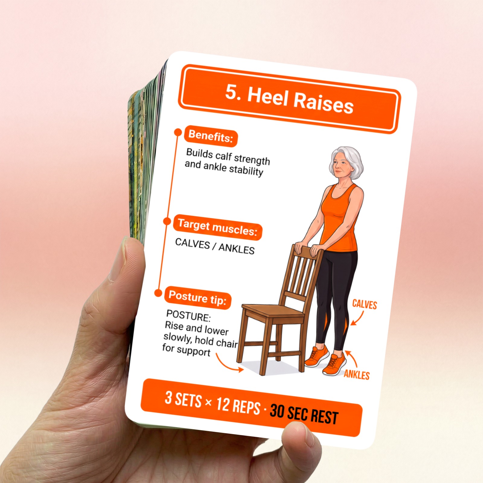 TEMU Tired Of Stiff Legs And Weak Ankles Get Stronger Step By Step 18pcs Home Workout Cards Heel Raises And More Exercises For Lower Training
