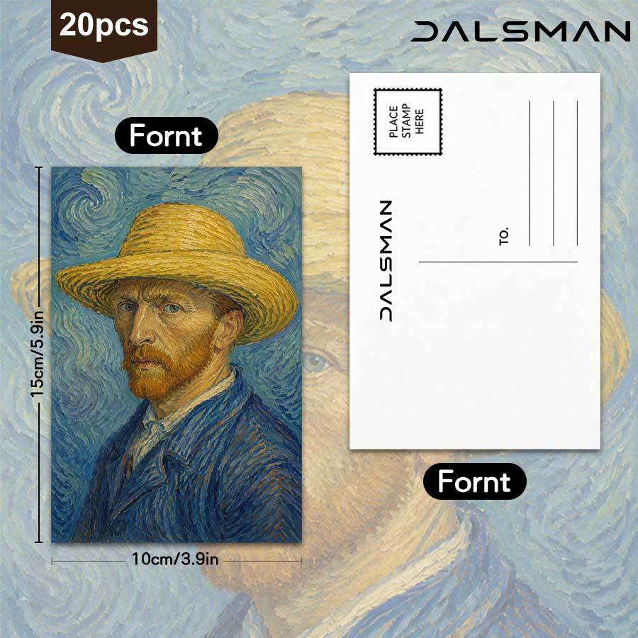 20-Pack Van Gogh Oil Painting Style Postcards, Collectible Art Prints