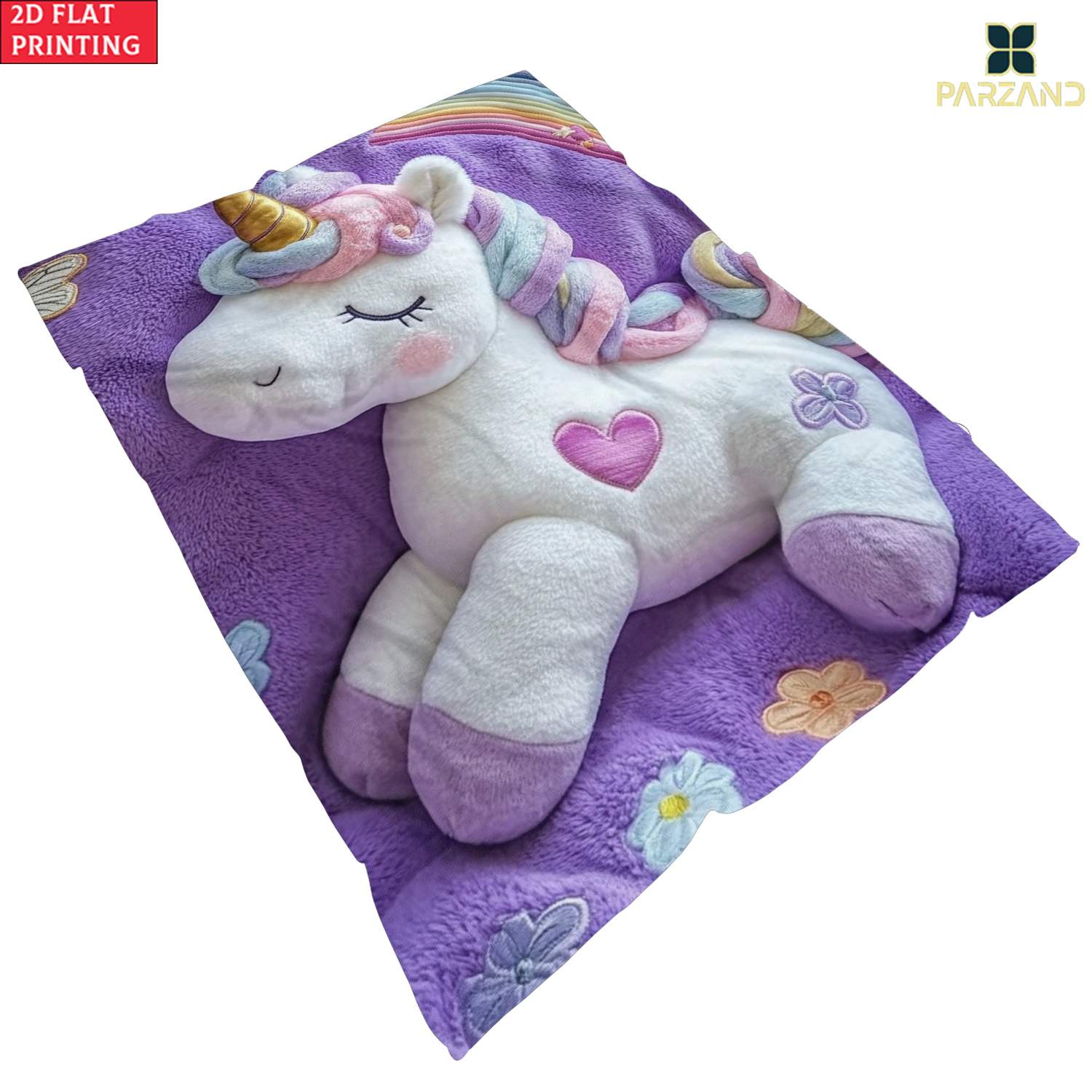 TEMU 2d Flat 1pc Light Purple Unicorn Ultra Soft Lightweight Flannel Outdoor Blanket - Cozy Warm Throw For Camping Travel, Holiday Gift For , Use On