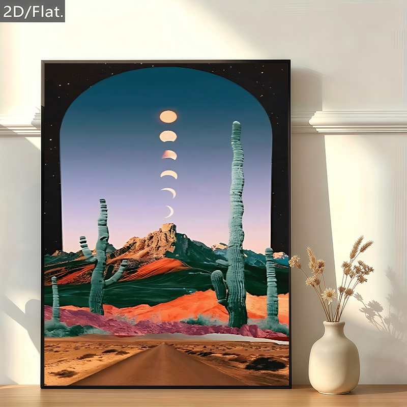 imagen del artículo pósteres y     2d, [2d flat], 1 pieza   decorativo en   sin  . esta pieza de     un diseño de cactus en   de   retro,   para dormitorios y salas de estar.
