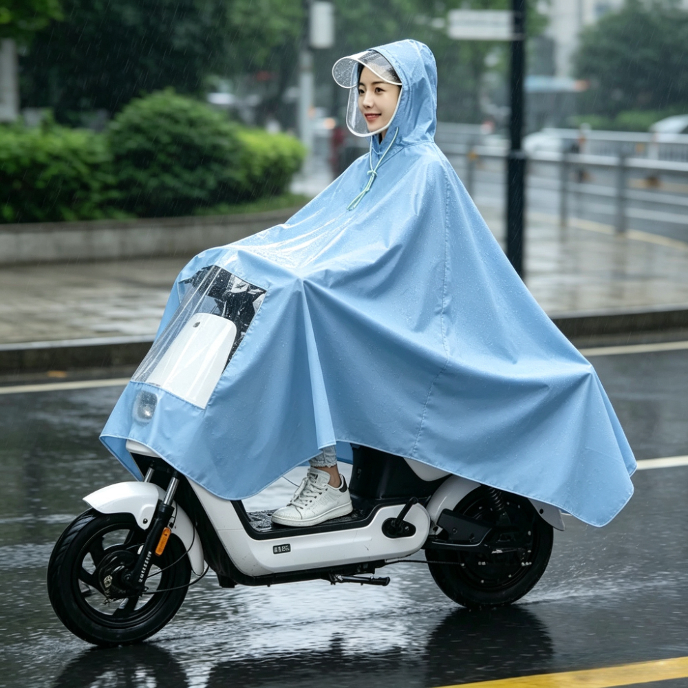 TEMU New Raincoat For Electric Bikes And Battery Bikes, Wholesale Adult Full-body Heavy Thickened And Extended Motorcycle Rain Cape