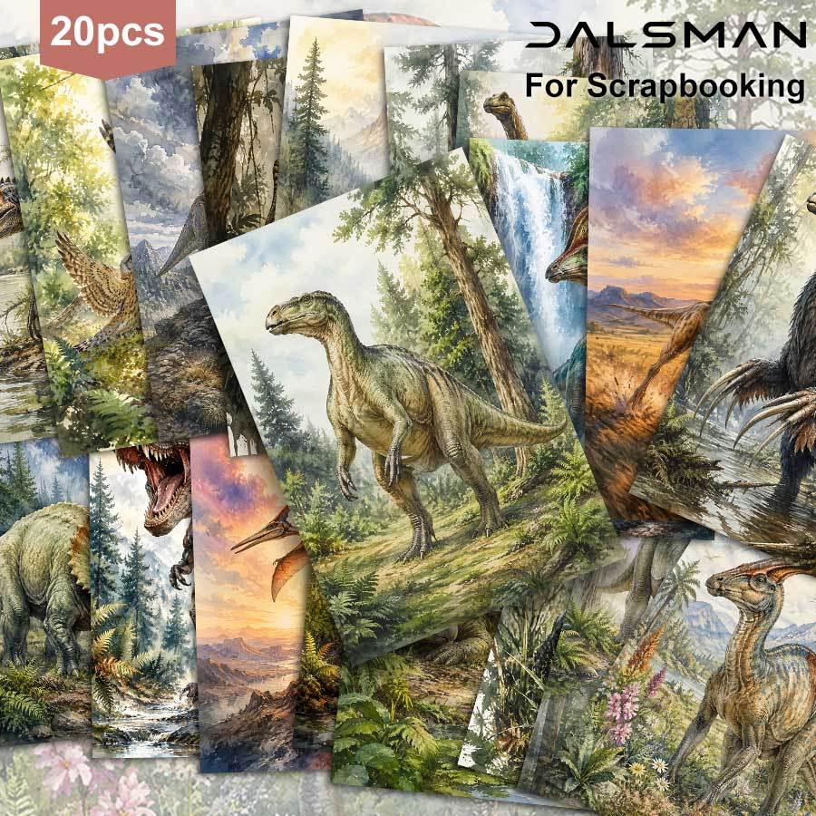 TEMU Lot de 20 cartes postales artistiques DALSMAN Dinosaure Préhistorique pour l'envoi et de vœux, art mural décoratif pour le scrapbooking et le