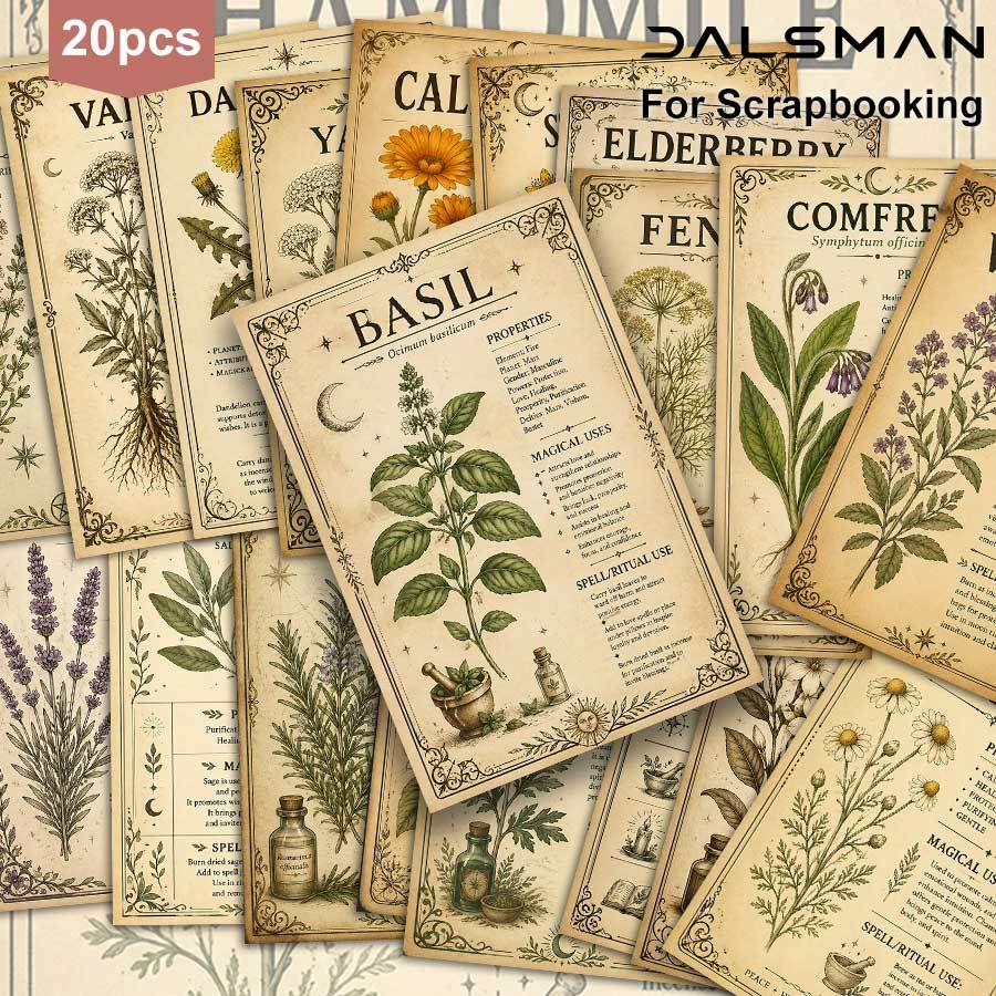TEMU 20-pack Dalsman Vintage Botanical Postcard Set For Wall Decor And Greeting Cards Collectible Art Prints For Scrapbooking And Journaling Projects