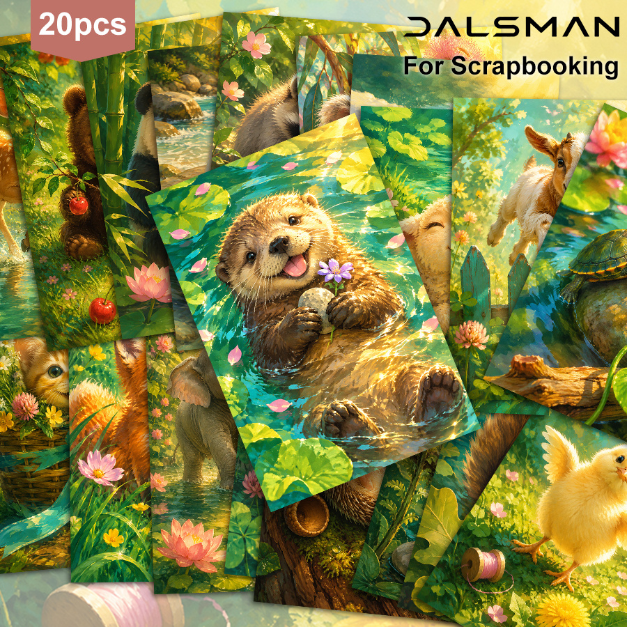 TEMU 20-pack Dalsman Cute Animal Postcards Set Aesthetic Nature Art Prints For Scrapbooking Journaling Stationery Gift For And Home Decor Wall Art