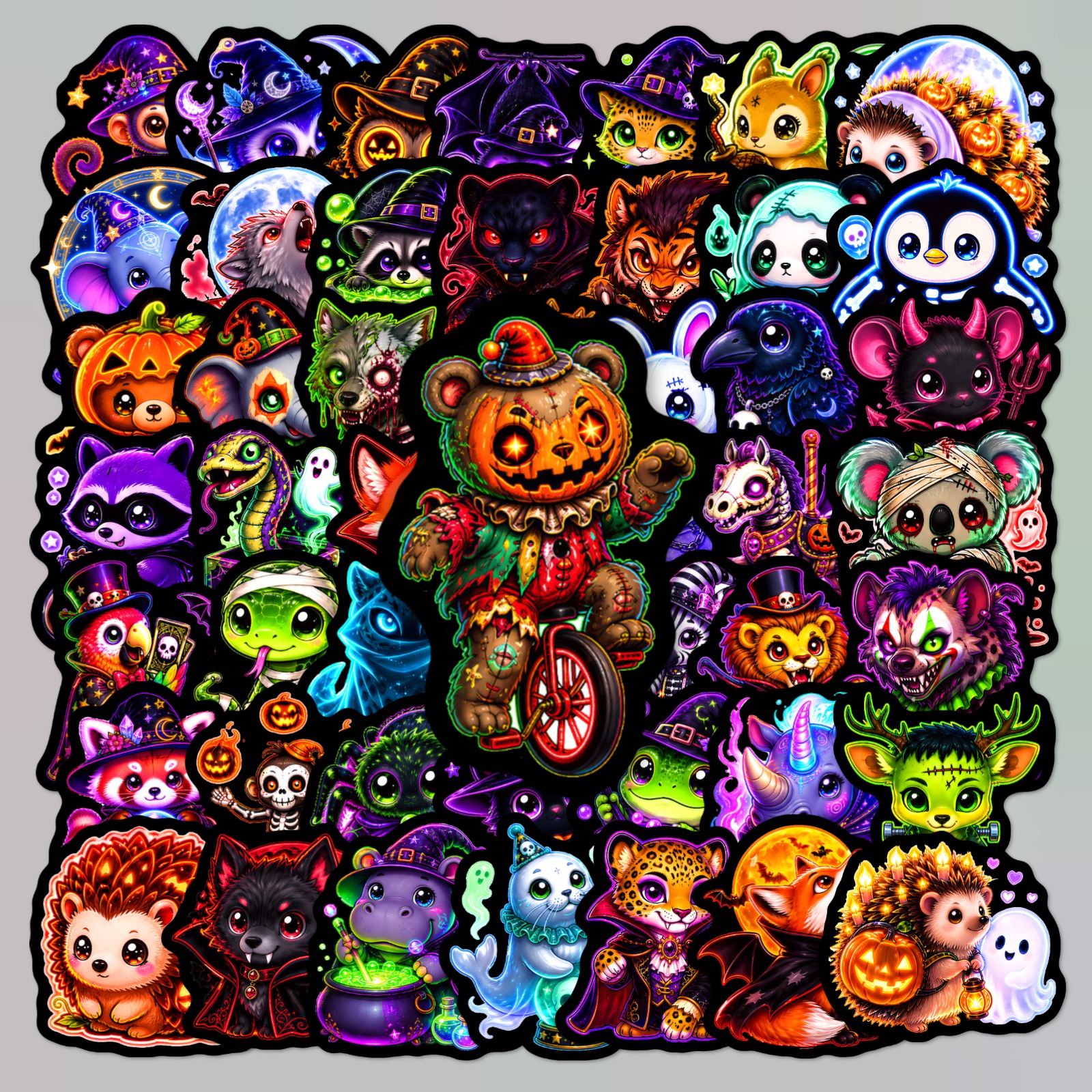 TEMU Transformez Chaque Espace en Effrayant ! 50 Stickers Luminescents de Dessins Animés d'Halloween pour Ordinateur Portable, Cahier, Décoration de