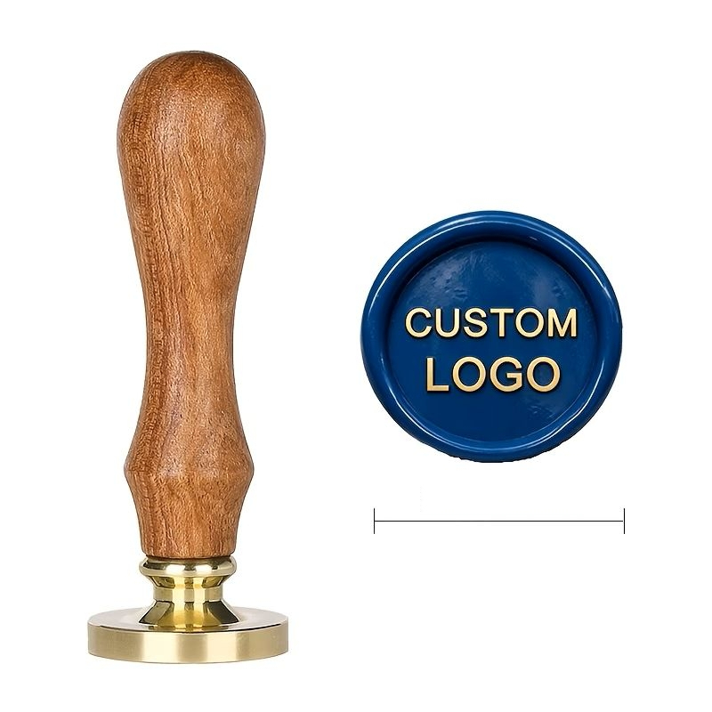 TEMU 1pc, Personalized Custom Wax Seal Stamp, Handle + Stamp Head, Multiple Stamp Sizes Available, Self- Patterns And Text, For Invitations, Parties,
