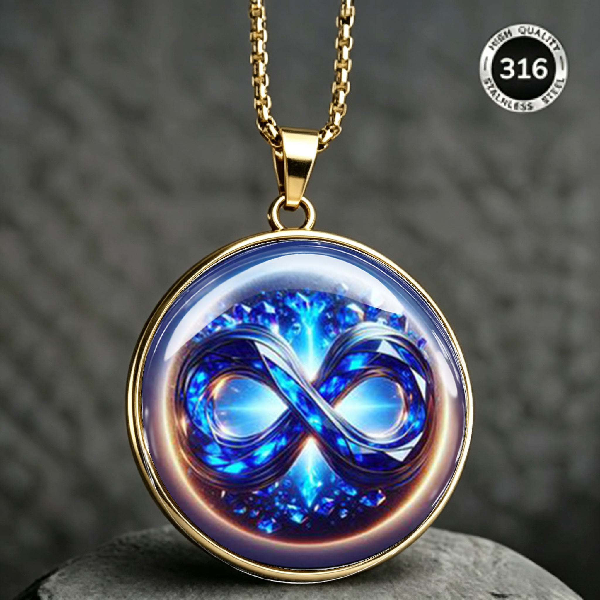 Men's Stainless Steel Infinity Symbol Necklace, Durable Accessory