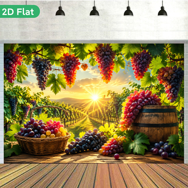 TEMU 2d Flat, 2d Flat - 2d Flat, 2d Flat - 2d Flat Banner 1pc, The Harvest, Rectangular Polyester Backdrop Banner In Multiple Sizes, Reusable
