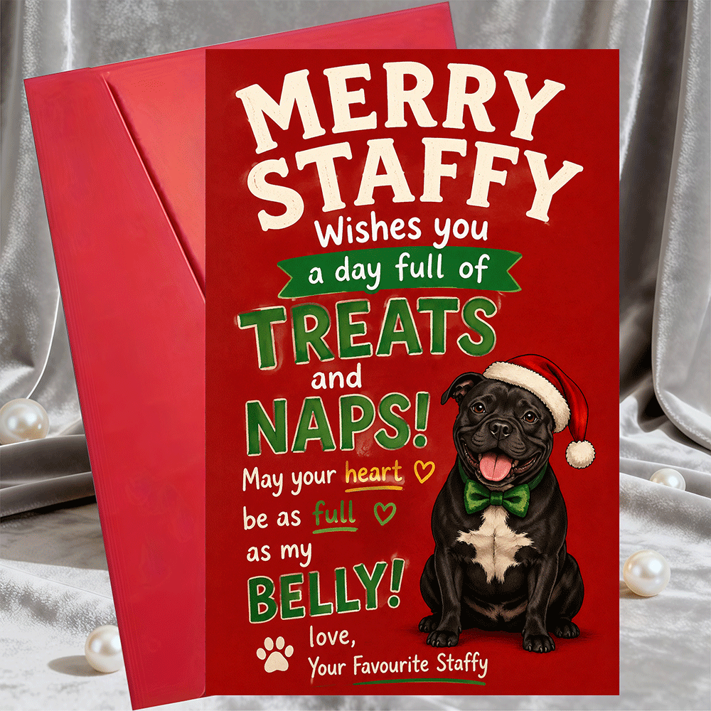 TEMU 1 Greeting Card + 1 Envelope Merry Christmas Greeting Card For Dog Lovers Funny Holiday Note For Festive Pet Themed Stationery For Seasonal Gift