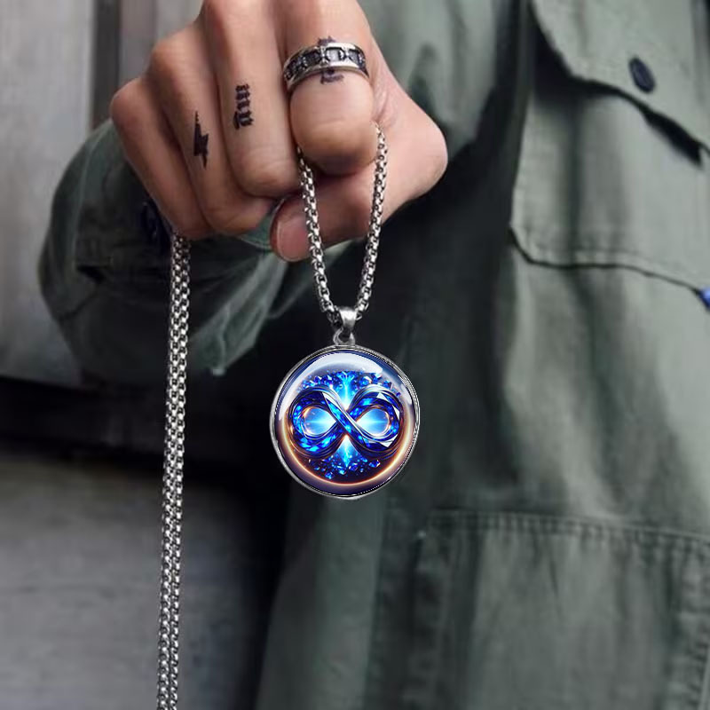 Men's Stainless Steel Infinity Symbol Necklace, Durable Accessory