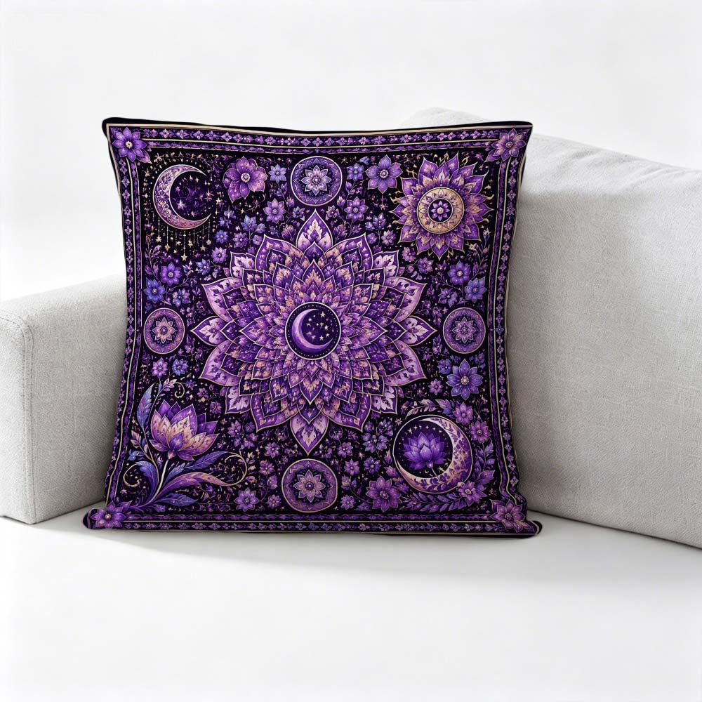 TEMU A Purple Mandala Star Pattern Tapestryhome Decor Cushion Covers, Party Decor Pillowcases, For Porch Patio Couch Sofa Living Room Outdoor, Gifts