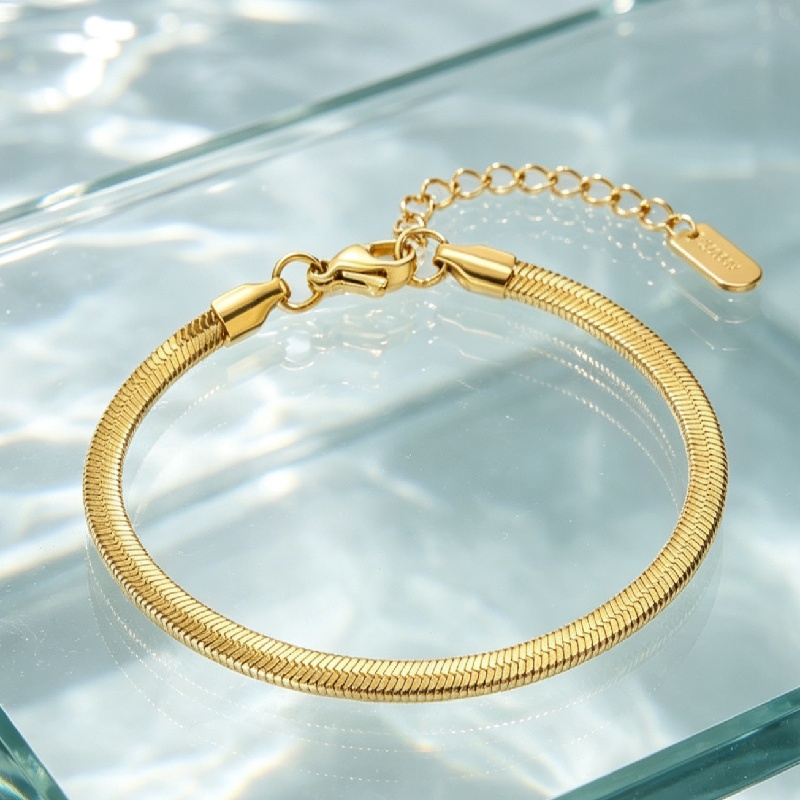 2pc Stainless Steel Shining Snake Bone Chain Toe Bracelet Set