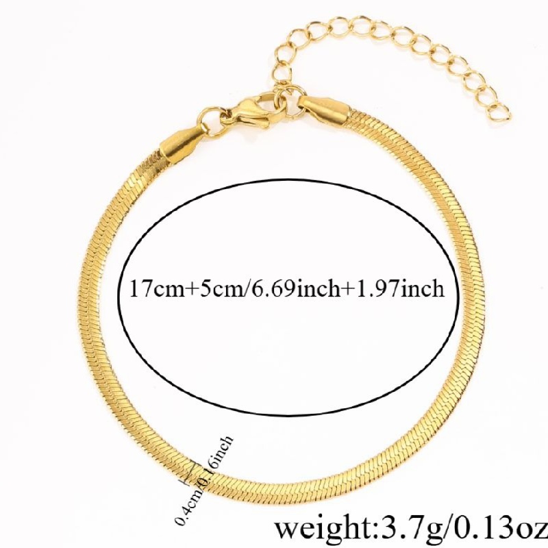 2pc Stainless Steel Shining Snake Bone Chain Toe Bracelet Set