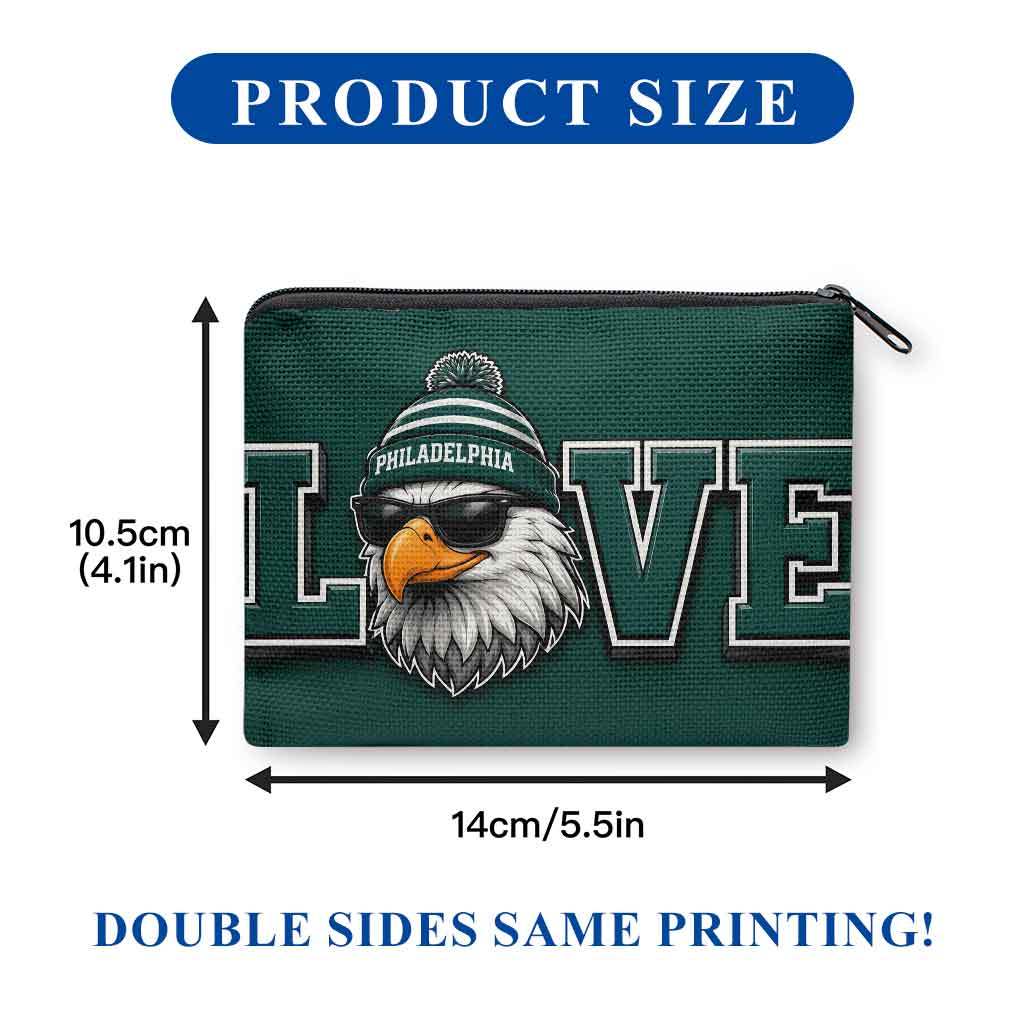 TEMU Coin Purse, Eagle Wearing Green Beanie Print Coin Purse, Portable Zipper Pouch For Coin, Key, Card, Earphone & Lipstick, Versatile Mini Storage