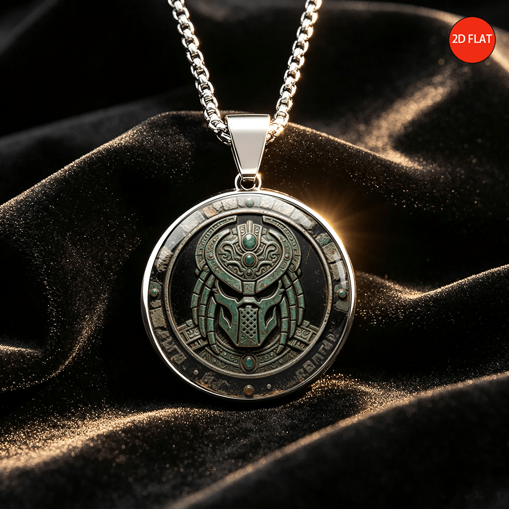 TEMU Vintage Mayan-style Predator-themed Stainless Steel Necklace, Distressed Trendy Cool Niche Neck Accessory, Versatile Daily Wear And Accessory,