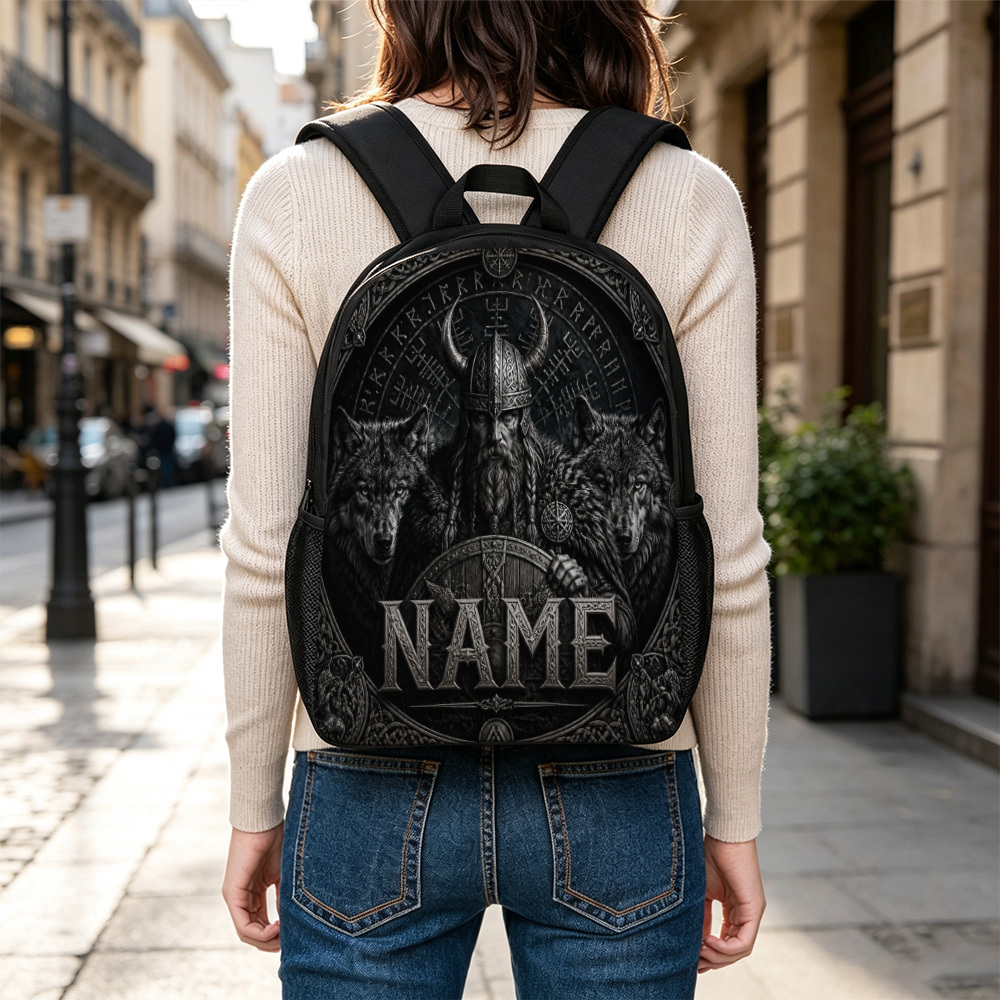 Customized Viking Wolf Warrior Designed Large Capacity Backpack