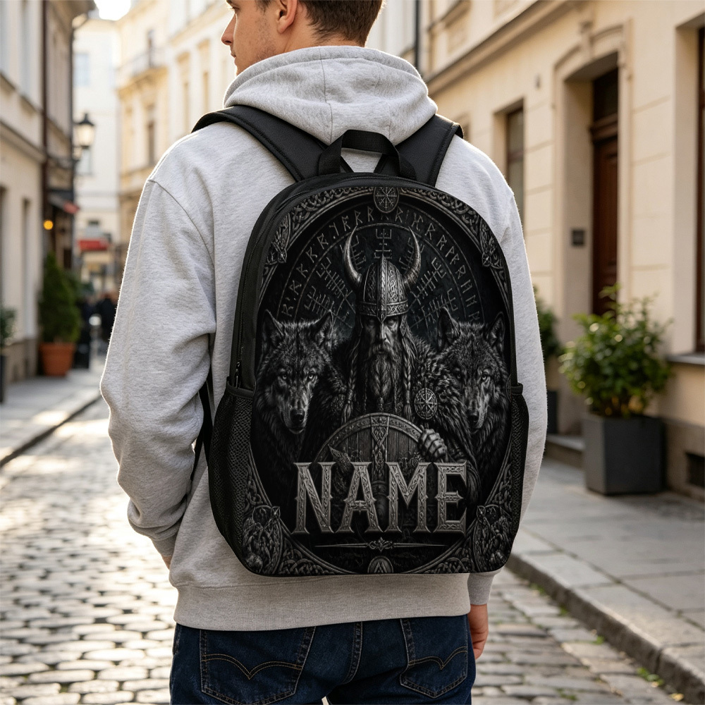 Customized Viking Wolf Warrior Designed Large Capacity Backpack