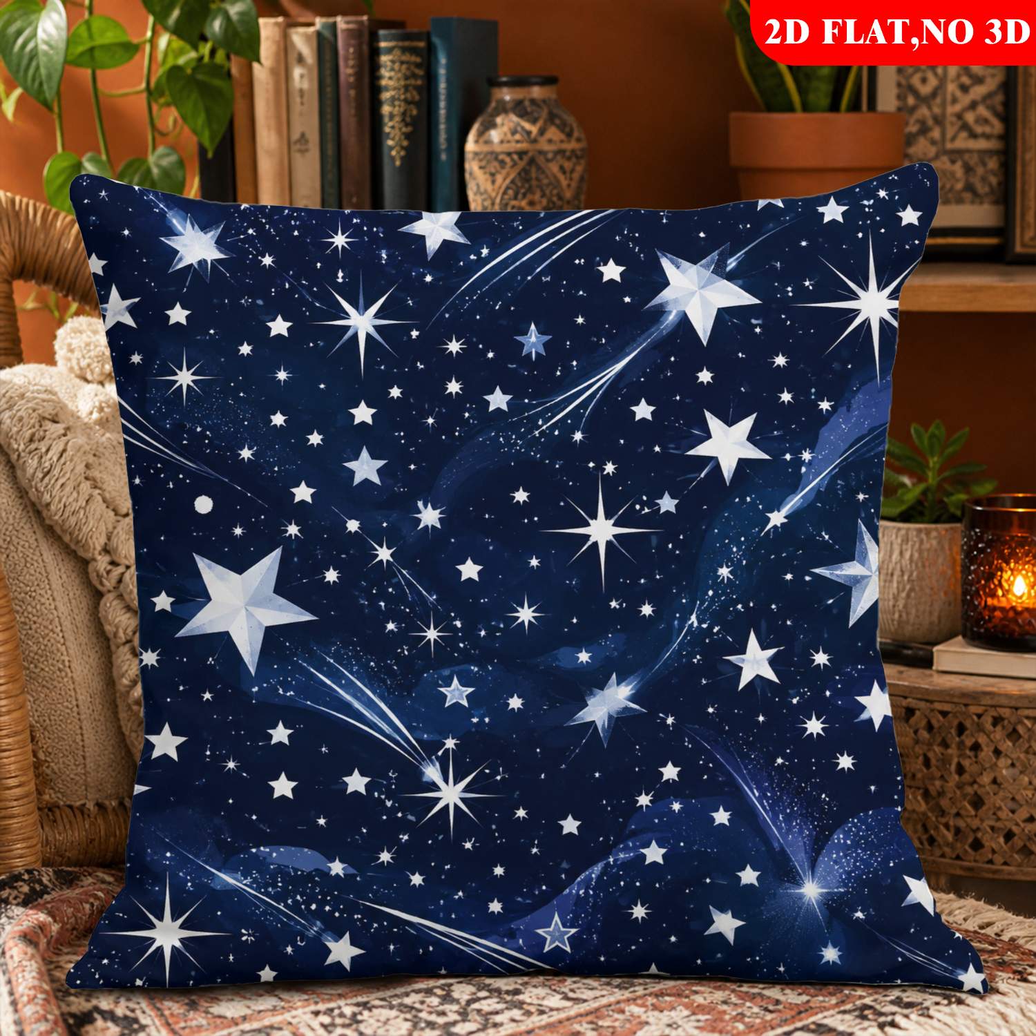 TEMU 1pc Sdhfkdjs Glowing Starry Night Throw Pillow Cover - Modern Celestial Cushion Cover With Luminous Stars & , Single-sided Print Suitable For