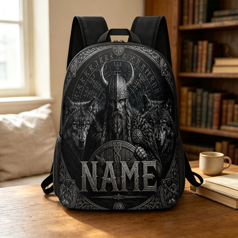 Customized Viking Wolf Warrior Designed Large Capacity Backpack