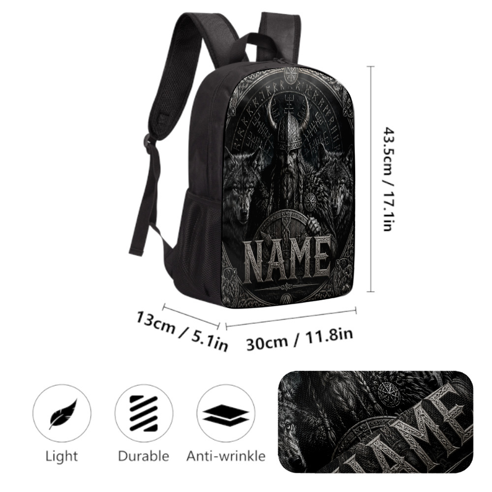Customized Viking Wolf Warrior Designed Large Capacity Backpack