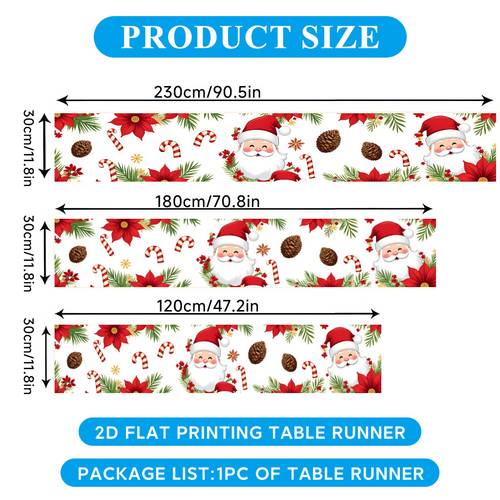 2d flat printing table runner 1pc merry christmas holiday pattern polyester table runner table flag party tablecloth suitable for holiday decoration kitchen and dining decoration