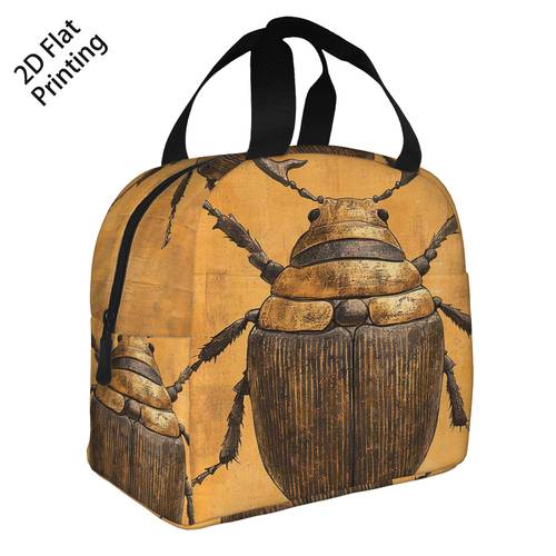 item picture 1pc horns pattern printed thermal bag insulation bag 2d flat printing lunch bag suitable for office unisex portable reusable insulated and refrigerated non food contact 2d flat