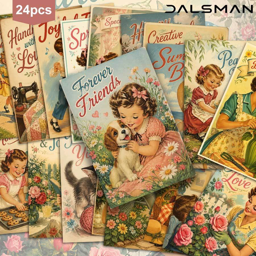 TEMU 24-pack Dalsman Vintage Retro Style Postcards For Greeting And Mailing Decorative Collectible Art Cards For Scrapbooking And Journaling Projects