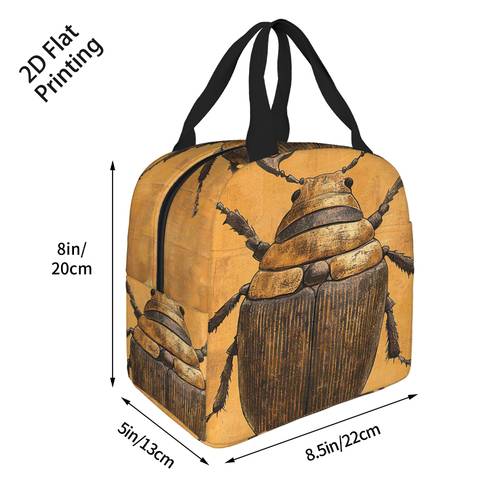 1pc horns pattern printed thermal bag insulation bag 2d flat printing lunch bag suitable for office unisex portable reusable insulated and refrigerated non food contact 2d flat
