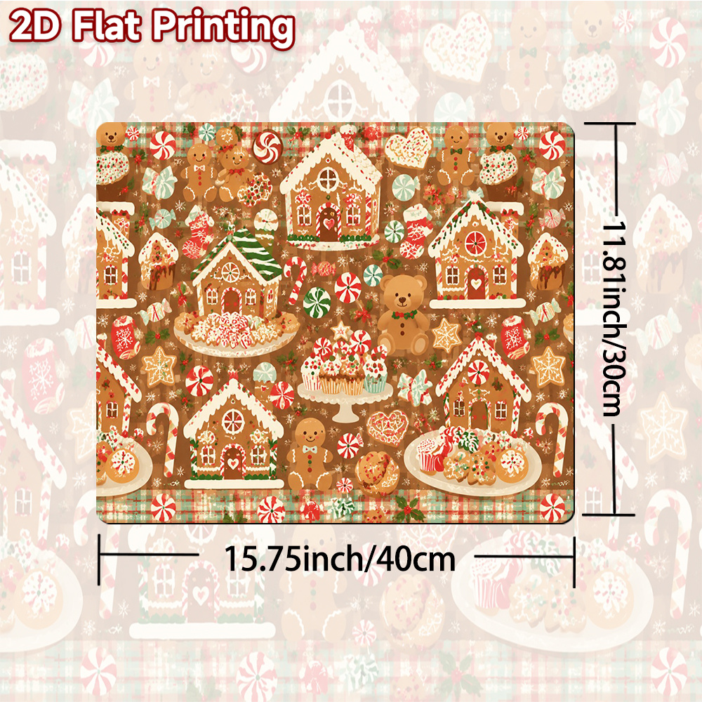 TEMU 1pc Gingerbread Stove Cover Protector Mat - Multipurpose Suitable For For Stoves, Glass Cooktops, Washing Machines & Dryers, Stove Panel