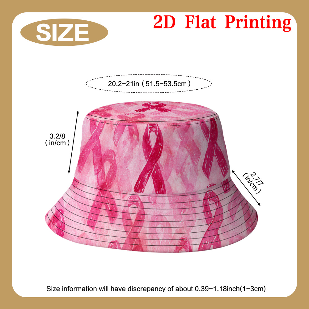 TEMU 2d Flat, 1pc Novelty Pink Pattern Unisex Fisherman Hat -season Suitable For Wide Brim Hat Face From Sunlight, 2d Flat