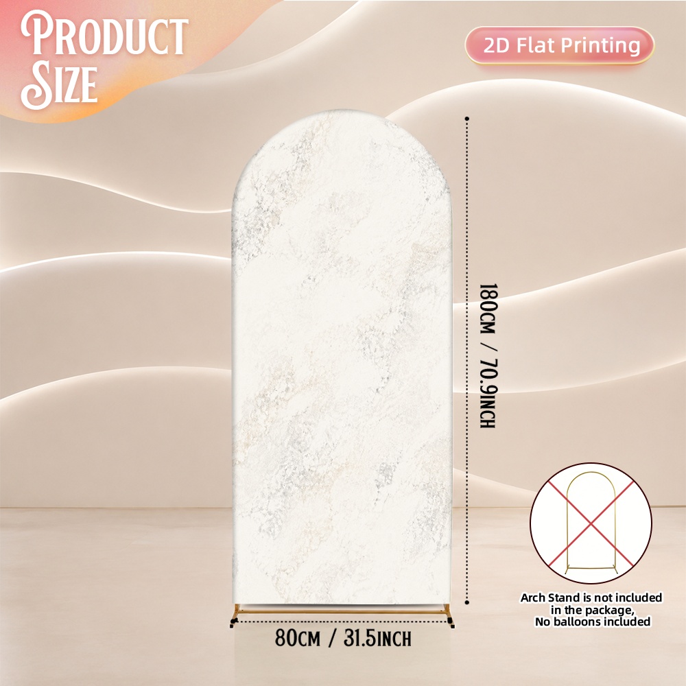 TEMU 2d Flat, 1pc Elegant Arch-shaped Elastic Banner Backdrop Suitable For Weddings, Birthdays, Graduations - Wrinkle-free Machine Washable Fabric