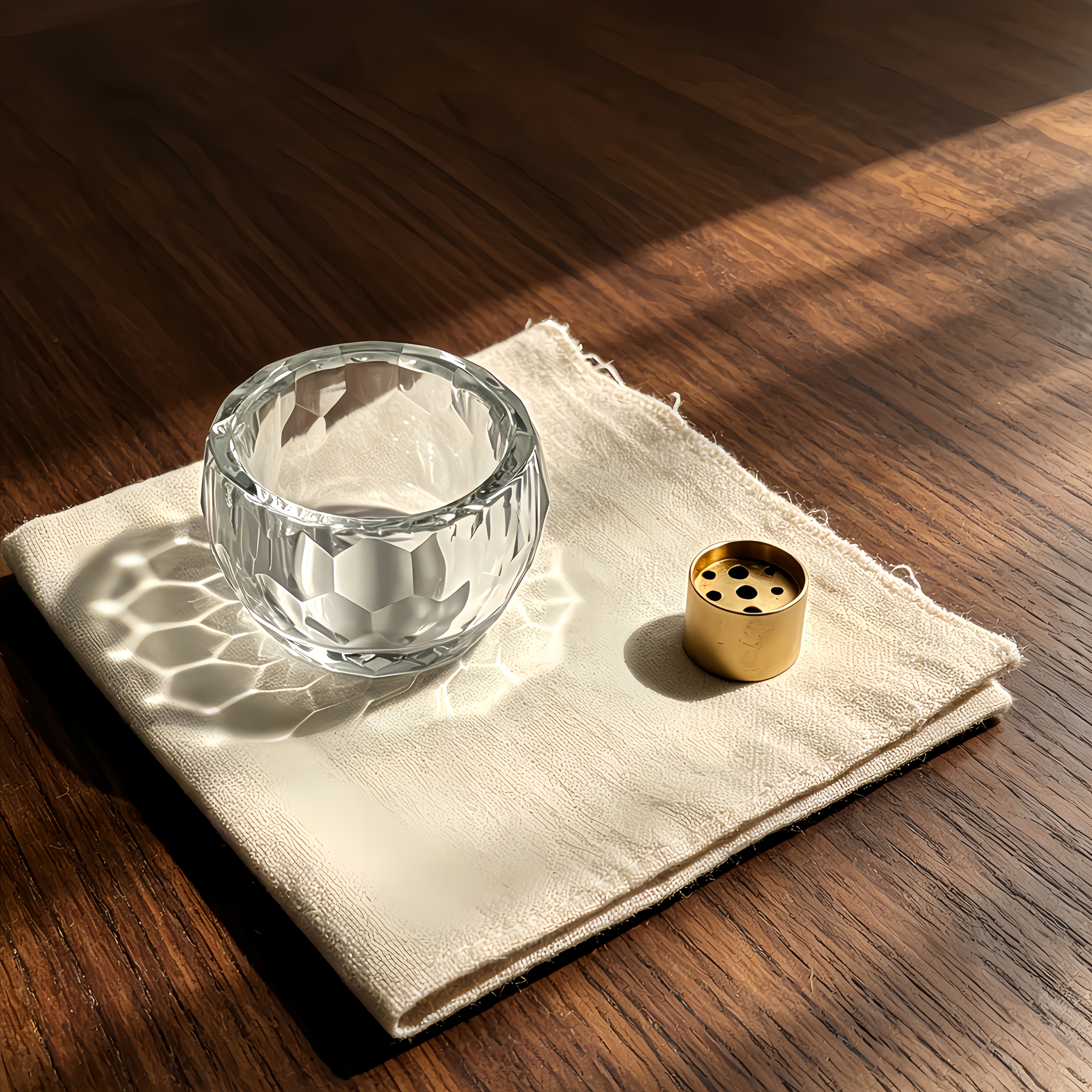 TEMU 1 porte-encens rond en verre cristal avec diamant de coupe et base en métal à 9 trous - Décor , , , de cendres (transparent) Censéur moderne