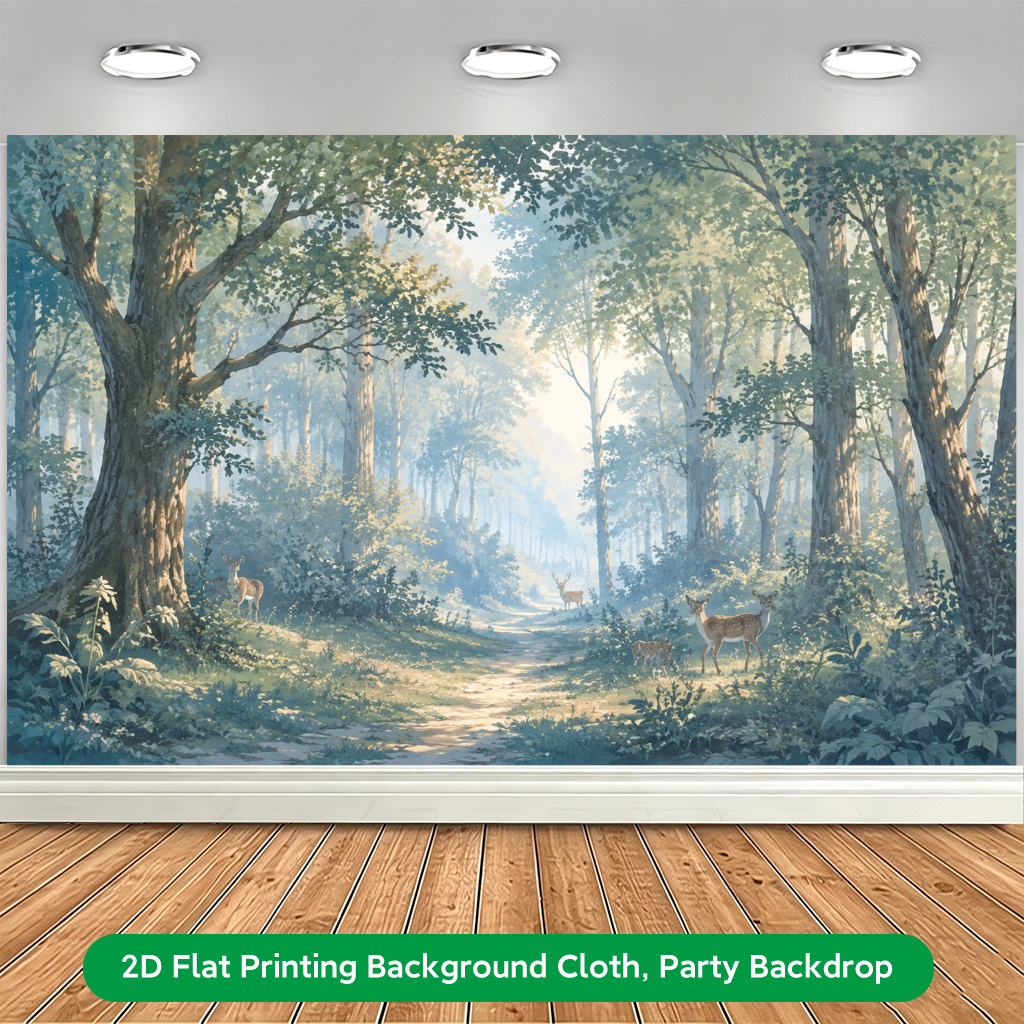 Forest Path Backdrop Banner with Foliage Design