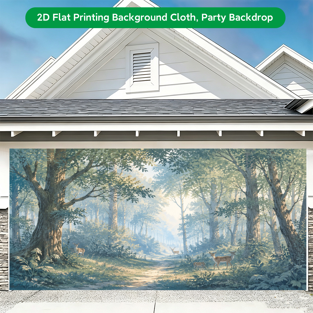 Forest Path Backdrop Banner with Foliage Design